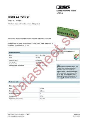 1911884 datasheet  